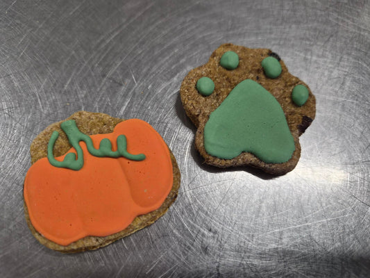 Pumpkin + Paw | Halloween Dog Cookie Duo